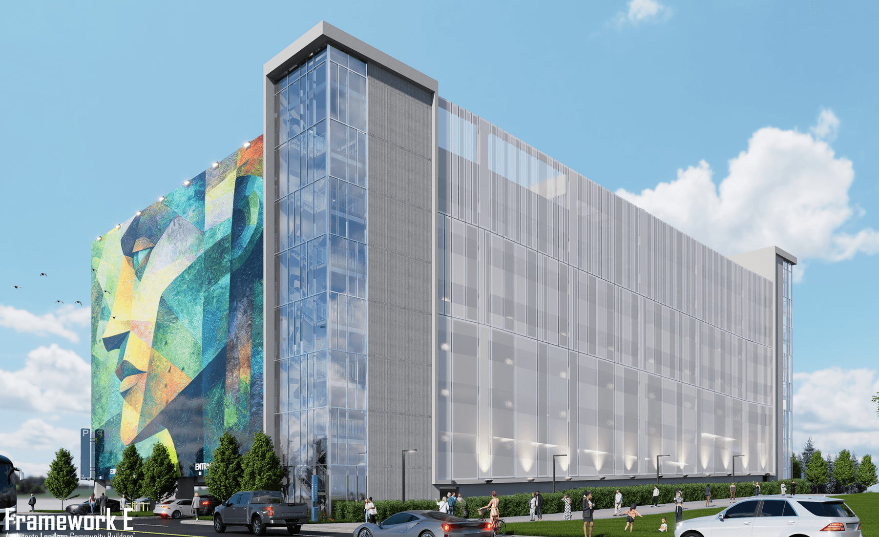Oakland County Parking Decks — North & South, Municipal in Pontiac, MI by Framework E — view 1 of 2